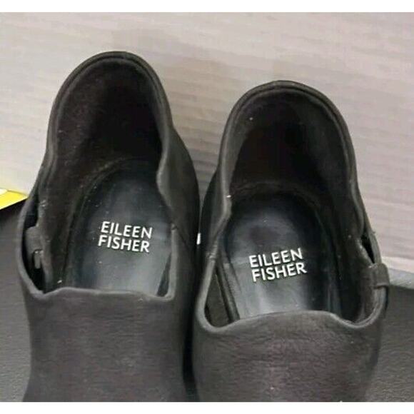 Eileen‎ Fisher Size 8 Iris Sandals Black Nubuck Leather Women's Block Heel EUC - Picture 9 of 9